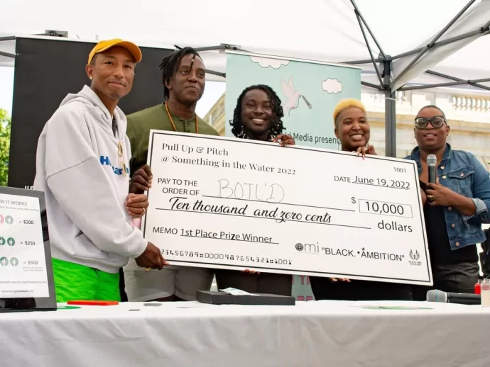 Black and Latinx entrepreneurs will receive $2.5 million in grants from Pharrell Williams’ nonprofit.
